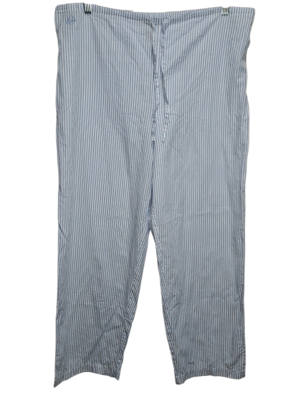 Lauren Ralph Lauren Light Blue White Stripe Pants Cotton Women's Large LRL